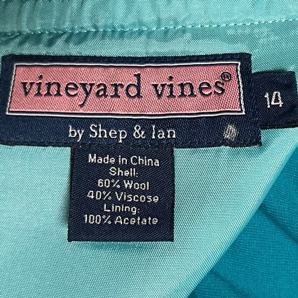 Vineyard Vines Plaid Skirt Wool Blend Womens SZ 14 Mini Pencil Preppy Twee Blue - Picture 6 of 7